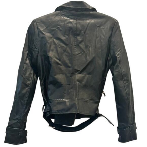 Michel Design – Faux Leather Moto Jacket – Black – Size Small - Picture 4 of 4